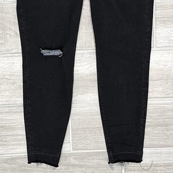 Spanx High Rise Distressed Ankle Skinny Jeans in Vintage Black Denim Size M - Picture 6 of 16